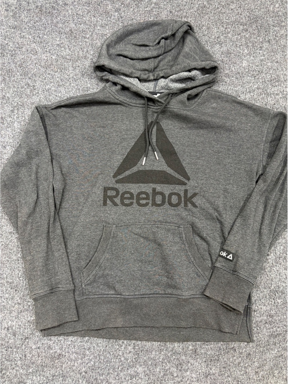 Reebok Gray Hoodie Sweatshirt with Logo